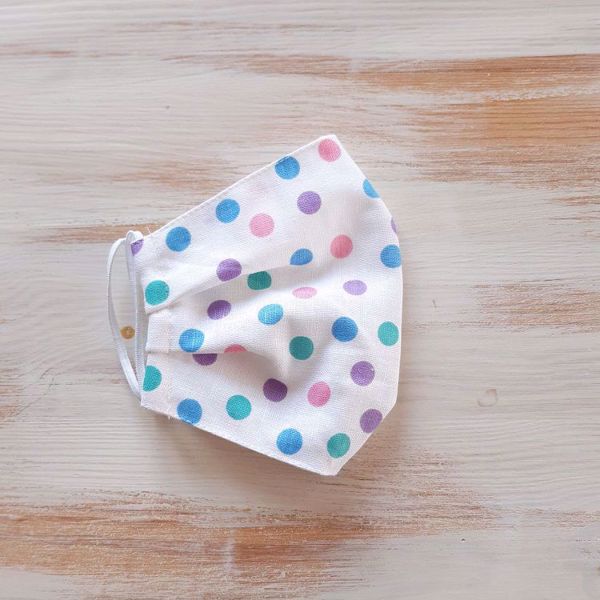 Picture of Linen face mask Polka dots 2-layers