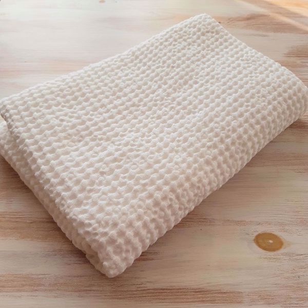 Picture of Linen snow white waffle towel 100X150