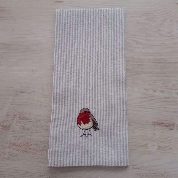 Picture of Kitchen tea towel "Birds", Robin