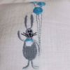 Picture of Lavender pillow rabbit with blue balloons