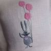 Picture of Lavender pillow rabbit with pink balloons