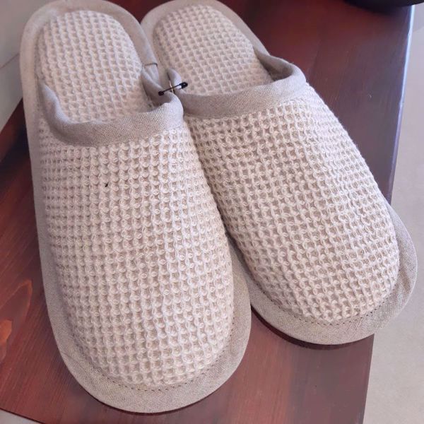 Picture of Slippers from softened linen offwhite, size 39