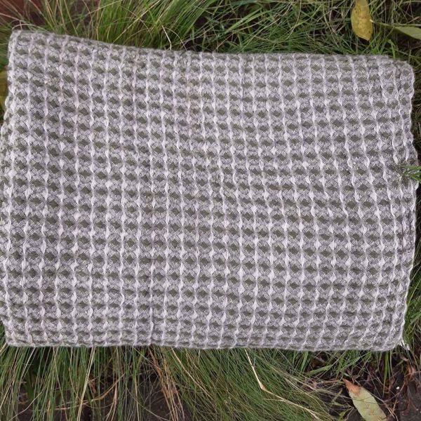 Picture of Linen waffle blanket 130X200, greenish