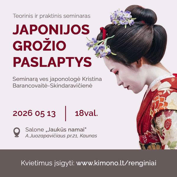 Prekės Teorinis ir praktinis seminaras "Japonijos grožio paslaptys" 2026 05 13 nuotrauka
